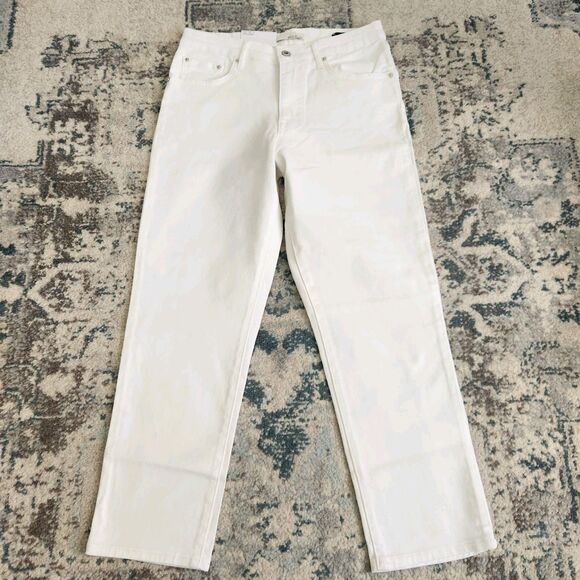 Ella Moss Pants - NEW Ella Moss Women's 6/28 High Rise Slim Straight Ankle Jeans White Cotton NWT